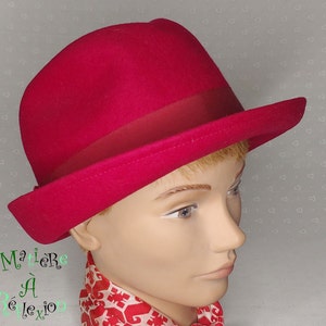 Male Style Red Felt Vintage Hat