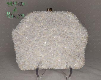 Hand beaded and sequined vintage handbag