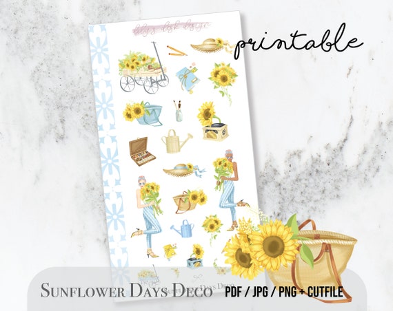 SUNFLOWERS Deco Stickers PRINTABLE // Planner Equipment, Printable Summer season Deco Things Stickers for all Planners, Sunflower Times photo regarding Printable Pictures of Sunflowers identify SUNFLOWERS Deco Stickers PRINTABLE // Planner Add-ons, Printable Summertime Deco Factors Stickers for all Planners, Sunflower Times