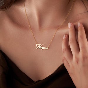 Custom Name Necklace, Personalized Nameplate Necklace, Little Girl Name Necklace, Daughter Birthday Gift, Name Necklace For Kids