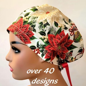 Christmas scrub cap euro style for doctors and nurses- OR surgical hat