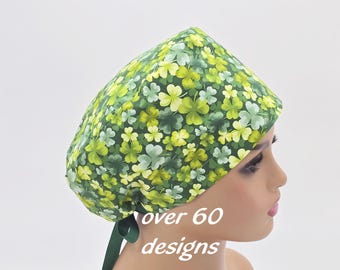 Gorro quirúrgico de algodón: forro de satén, botones opcionales - Fabricado en EE. UU.