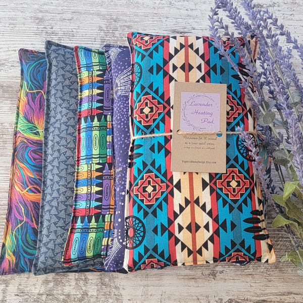 Microwave heat pad-rice and flex seeds heating pad-heat pack reusable-lavender eye pillow-hot cold pack-Christmas teacher's gift