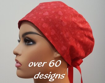 Gorro quirúrgico para mujer y hombre - gorro quirúrgico estilo europeo - gorro quirúrgico de enfermera - San Valentín, San Patricio, Pascua, 4 de julio