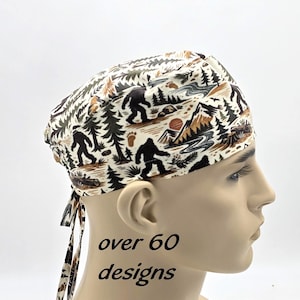 Men’s scrub cap | Tie back surgical cap for nurses & doctors
