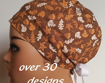 Halloween Scrub Cap: Euro Style Cotton Surgical Hat with Satin Lining Option
