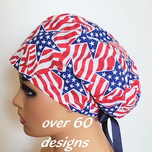 OP-Hauben: Pflegehaube aus 100% Baumwolle mit Knöpfen - Made in USA