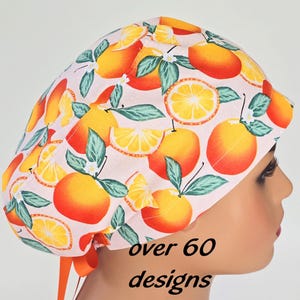 Euro scrub cap - scrub surgical cap-scrub hat-satin lining and buttons option-nurses surgical hat