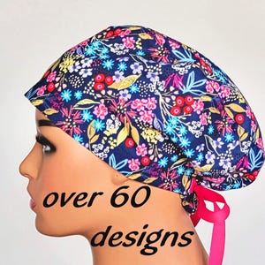 Cotton Scrub Cap: Adjustable Surgical Hat with Satin Lining Option