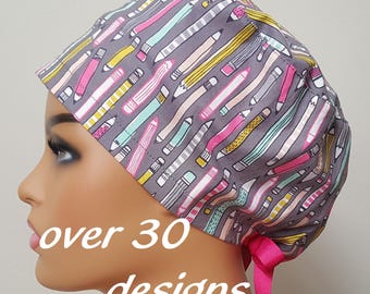 Euro Scrub Hat for Nurses and Doctors; Surgical Cap for Women and Man with Satin Lining Option