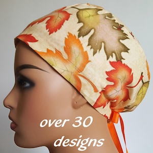 Halloween Scrub Cap: Cotton Surgical Hat with Buttons