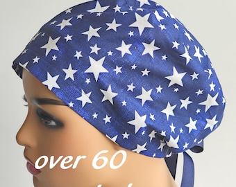 Gorro quirúrgico de algodón patriótico: gorro quirúrgico estilo europeo, fabricado en EE. UU.