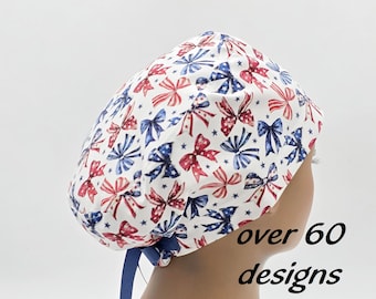 Gorro quirúrgico con forro de satén: gorro quirúrgico patriótico, estilo europeo