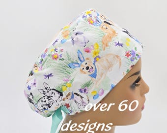 Gorro quirúrgico de algodón europeo con forro de satén opcional