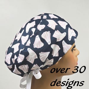 Halloween Scrub Cap: Skulls, Witches, Pumpkins - Euro Style Cotton Surgical Hat