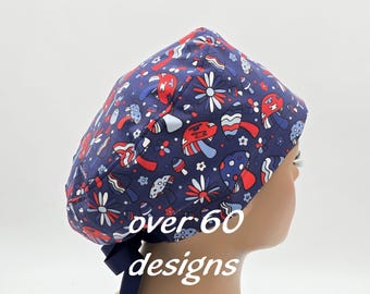 Gorro quirúrgico de algodón: estilo europeo, forro de satén, fabricado en EE. UU.