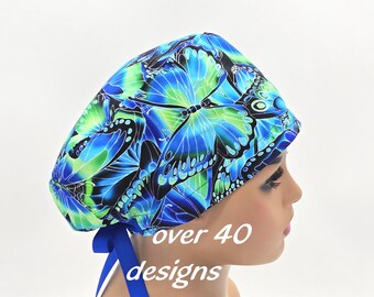 Euro Scrub Cap / Butterfly Surgical Hat with Lining for Women and Men