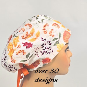 Halloween Scrub Cap: Skulls, Witches, Pumpkins - Euro Style Cotton Surgical Hat