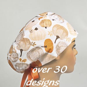 Halloween Scrub Cap: Skulls, Witches, Ghosts - Cotton Euro Style