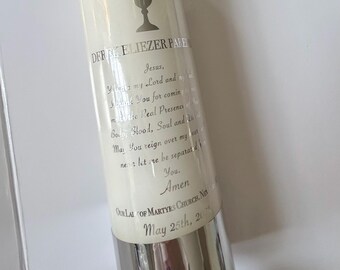 First Communion Candle with Special Prayer. Can Be Made in Different Color