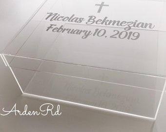 Large Acrylic Keepsake Box with Custom Name. Many colors available!