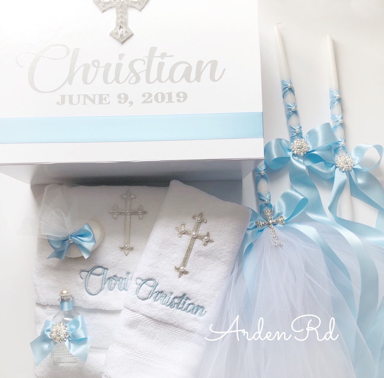 8 Piece Baptism Set. Can Be Made in Any Color