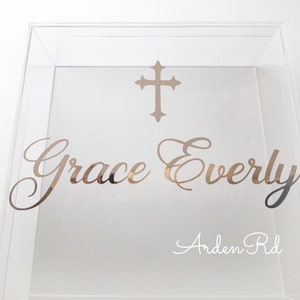 Large Acrylic Box with Custom Name and Font. Many Colors Available!