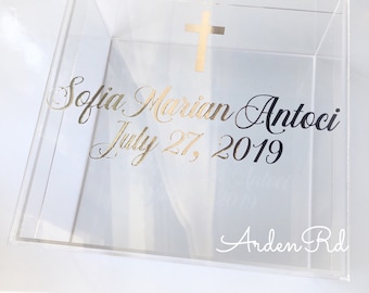 Large Acrylic Keepsake Box with Custom Name. Many colors available!