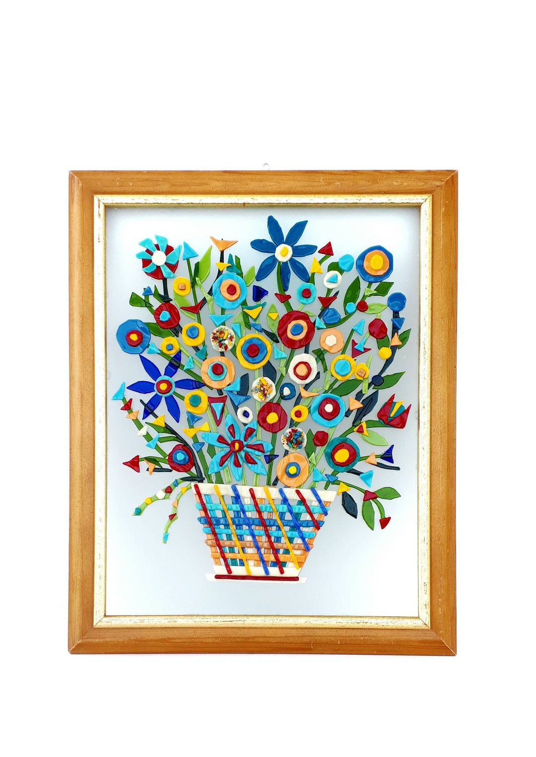 Large Fused Glass Framed Wall Art Decorative Wall Art Glass Etsy