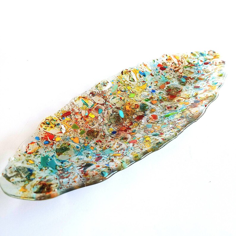 Large Glass Serving Platter Oval Glass Platter Wedding Etsy