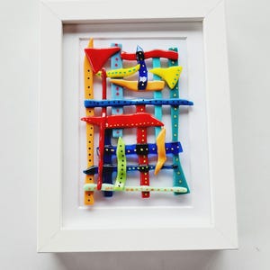 Fused glass wall art, Abstract wall art, Framed modern glass art, Entryway wall art , Contemporary wall art, Home wall fused glass  decor