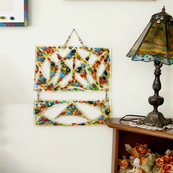 Hanging Glass Art Etsy