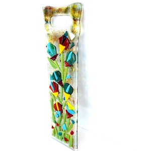Fused glass floral wall art | Fused glass Suncatcher | Wall decor | Fused glass decoration | Handmade Flowers glass gift | Glass wall art