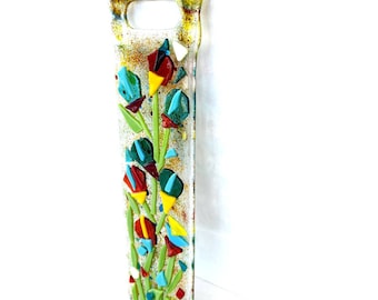 Fused glass floral wall art | Fused glass Suncatcher | Wall decor | Fused glass decoration | Handmade Flowers glass gift | Glass wall art