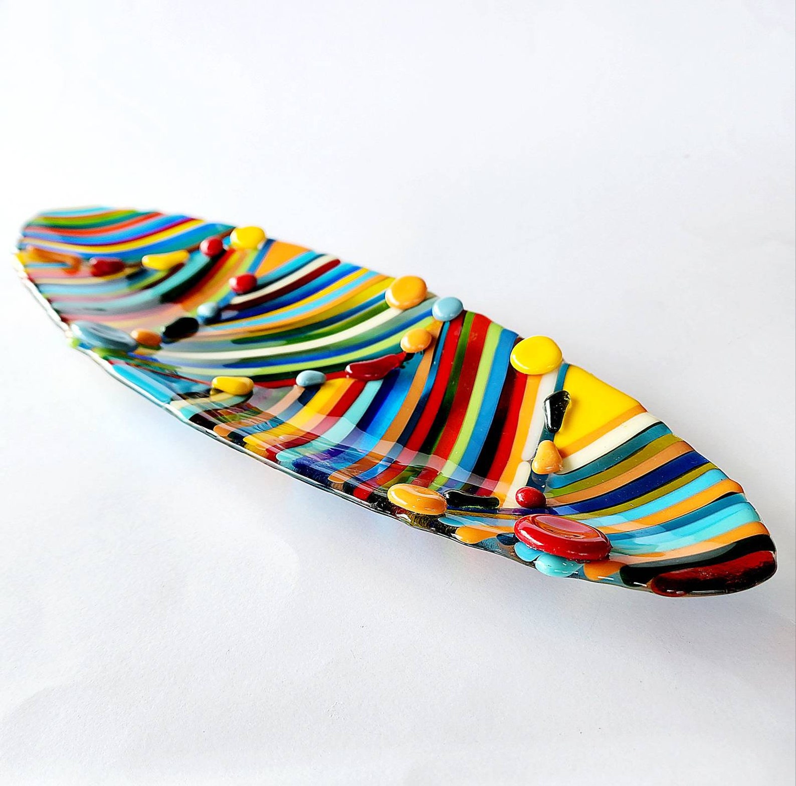 Modern Art Glass Bowl Decorative Glass Art Centerpiece for Etsy