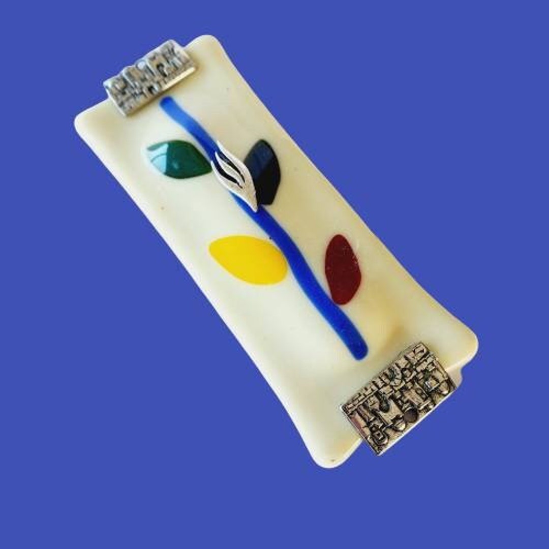 Glass Mezuzah Case jewish Gift Modern Glass Mezuzah Etsy