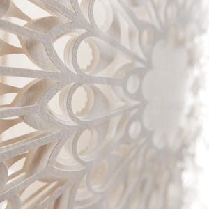 MANDALA DIVINE 25cm/10 3 layers of lace like cut white paper, double sided glass shadowbox image 6