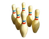 Vintage wooden bowling game