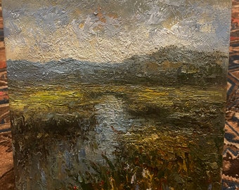 Paesaggio dipinto ad olio originale 12 "x 16"