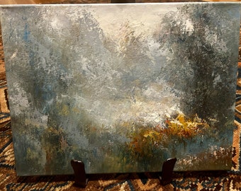 Paesaggio astratto dipinto ad olio originale 12 "x 16"