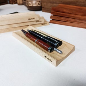 Handmade Maple Wood Pen Holder: Desk Organizer Tray