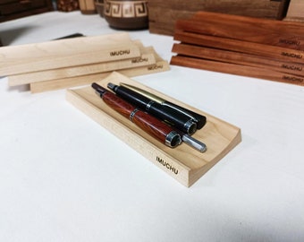 Handmade Maple Wood Pen Holder: Desk Organizer Tray