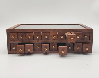 Organize in Style with this Walnut Storage Box for Pens, Jewelry & More，Pen storage box, jewelry box, walnut jewelry box, storage box
