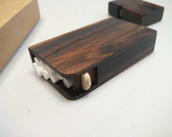 Caja de cigarrillos artesanal con diez paquetes: soporte de madera único