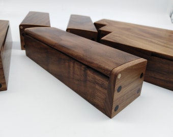 Handcrafted Wooden Walnut Pen Box - Custom Engraved Desk Organizer - Perfect Gift，pencil box,   pen box,desktop storage box