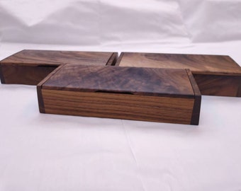 Minimalist Walnut Pencil Box - Rustic Wood Jewelry & Stationery Organizer，Handmade, pencil box, jewelry box, storage box，wooden box