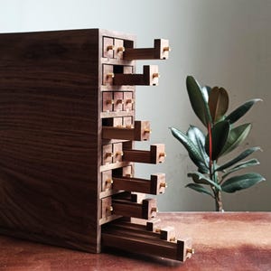 Handmade Walnut Pen Box with 24 Drawers - Pen Storage Organizer