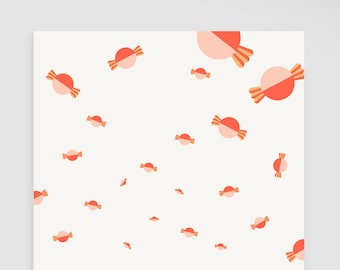 3x Geschenkpapier - Bonbon 50x70cm - Illustriert, Geschenkpapier, Verpacken, Recyclingpapier