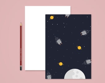 Writing paper 21x29,7 cm with rockets