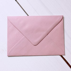 Rosa Briefumschlag C6 für Postkarten, Grußkarten, Briefe